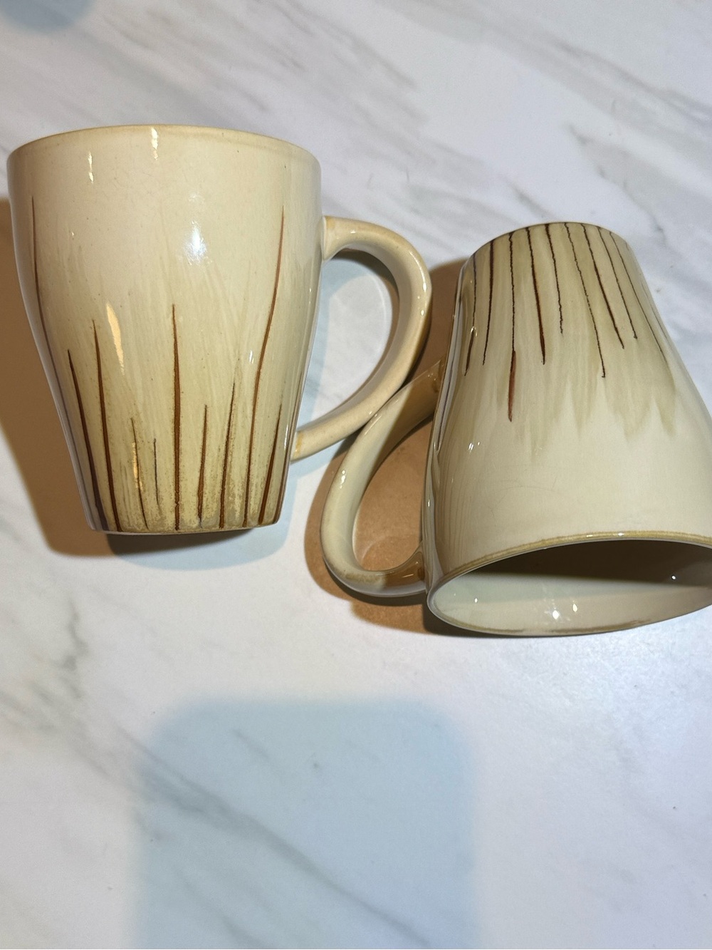 Pair of Pier 1 One SANCTUARY Starburst Coffee Cup Mugs